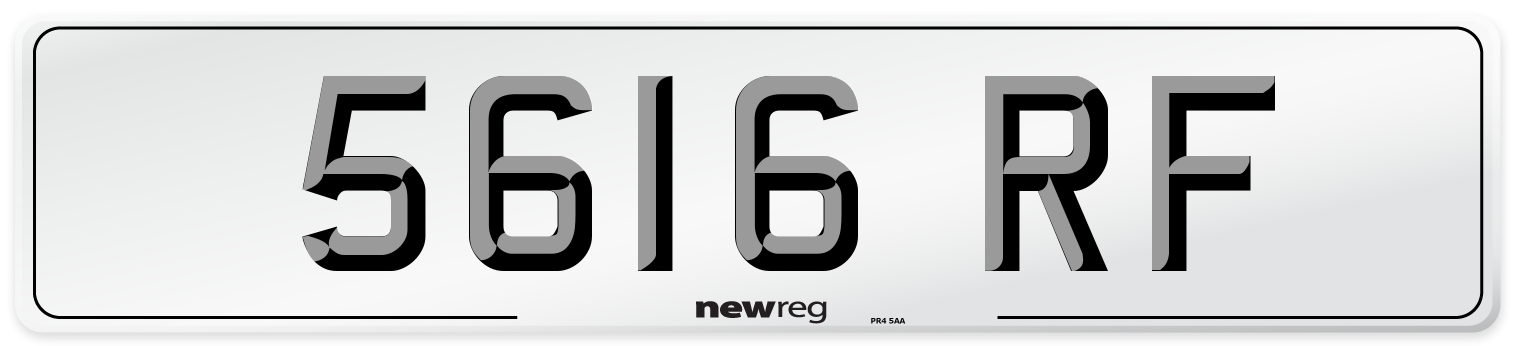 5616 RF Number Plate from New Reg